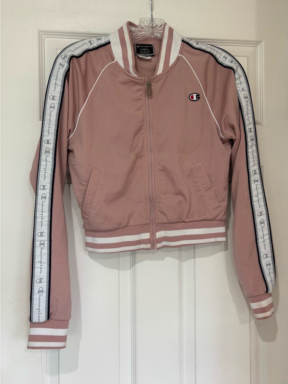 Champion Women's Dusty Pink Varsity Track Jacket